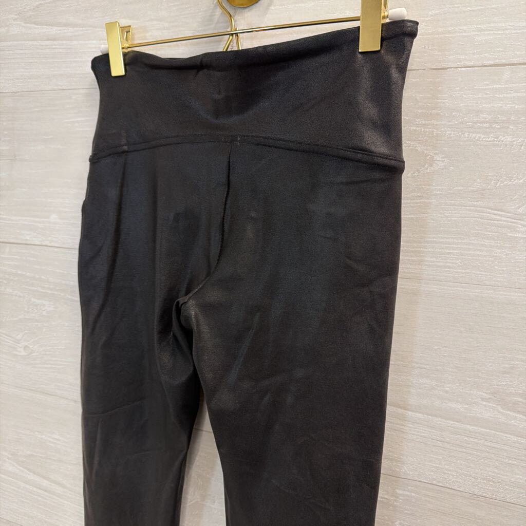Spanx Black Faux Leather Leggings Medium