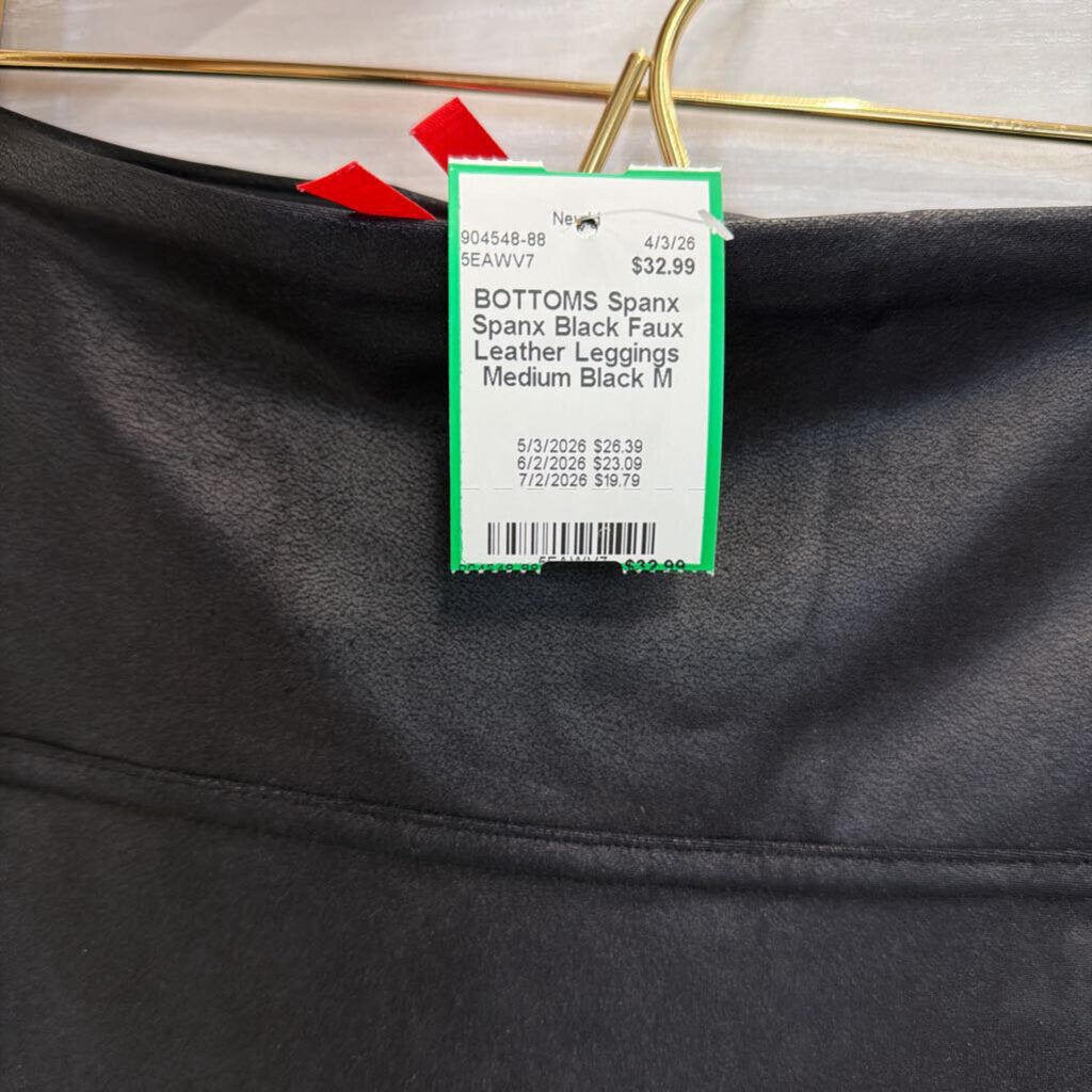 Spanx Black Faux Leather Leggings Medium