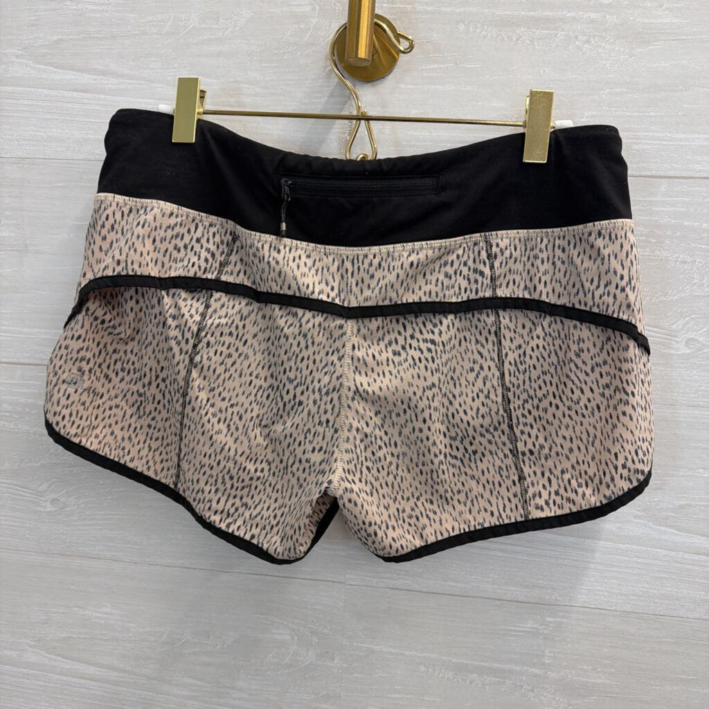 Lululemon Beige/ Black Print Micro Athletic Shorts 6