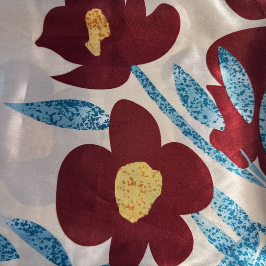 Cream/ Multi Silky Print Scarf