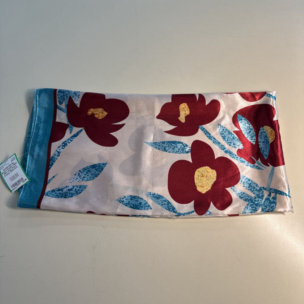 Cream/ Multi Silky Print Scarf