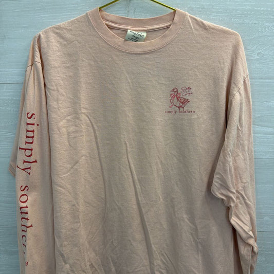Simply Southern Peach Silly Goose Long Sleeve Graphic Tee Large