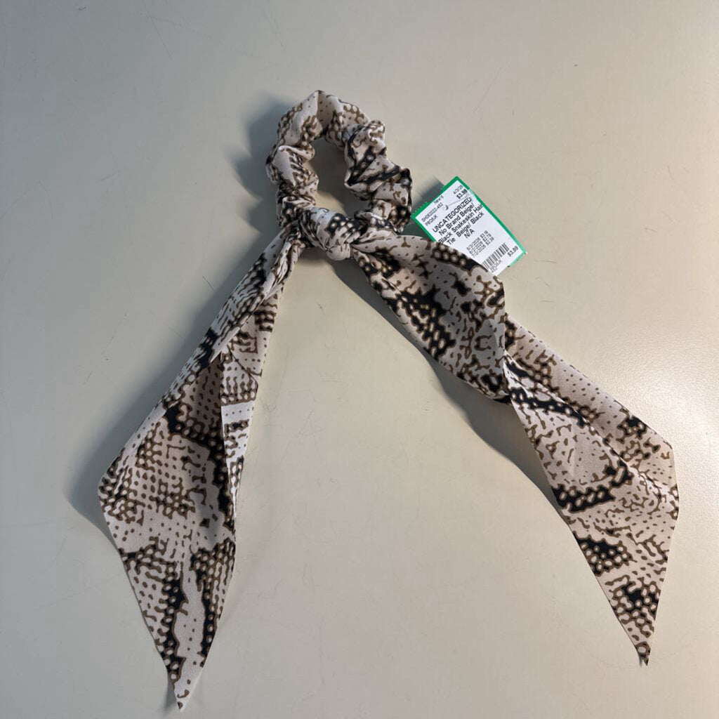 Beige/ Black Snakeskin Hair Tie