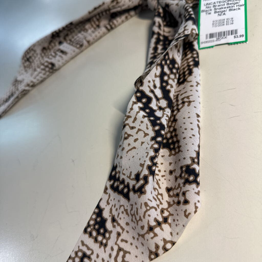 Beige/ Black Snakeskin Hair Tie