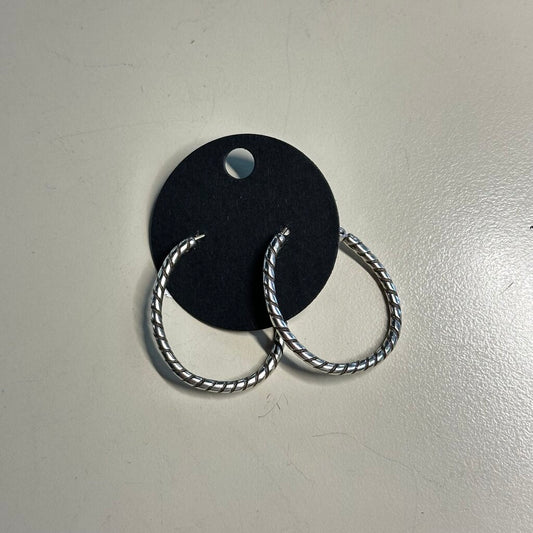 Brighton Silver Twist Oval Hoop Earrings