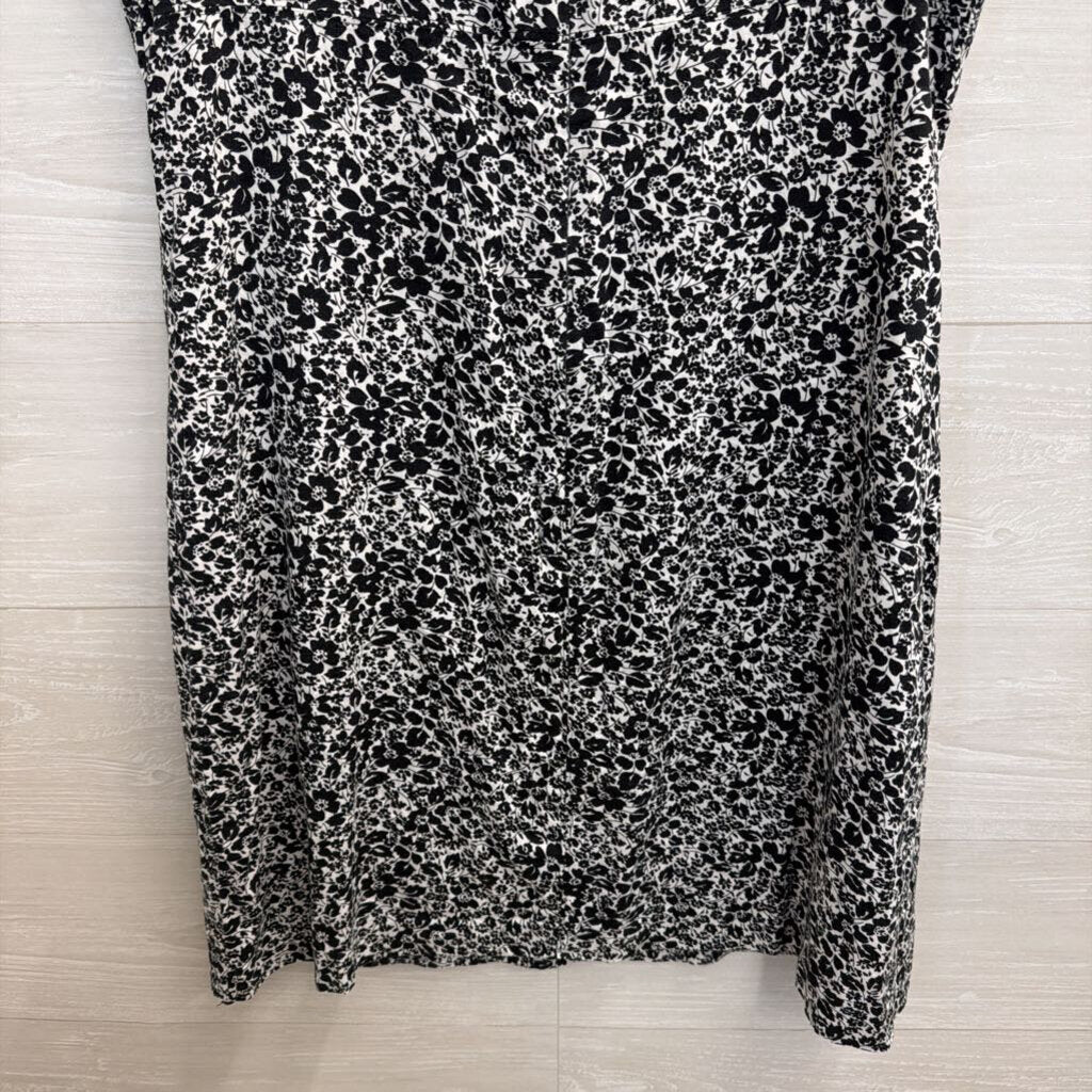 J Crew White/ Black Print Sleeveless Shift Dress 12