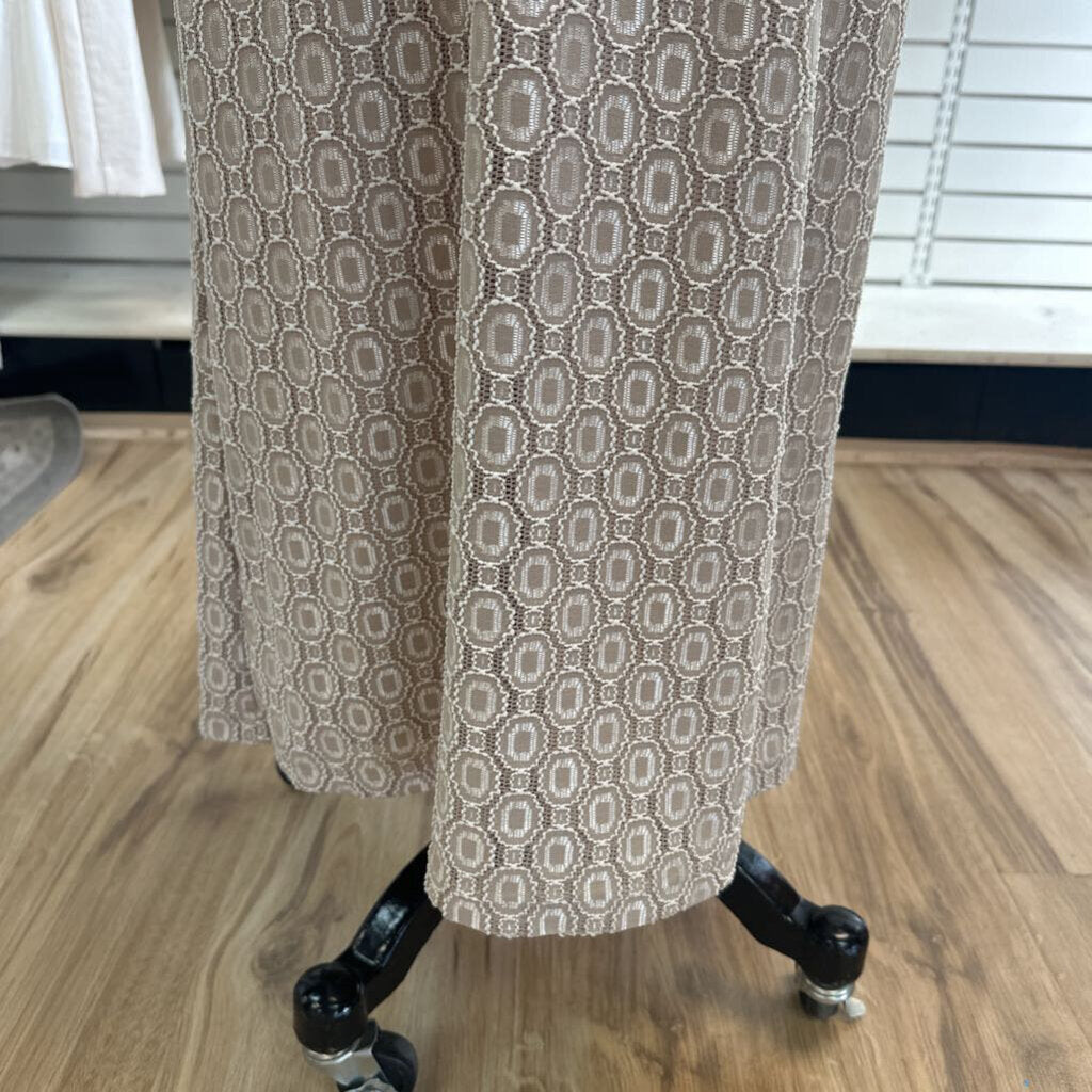 Rampage Beige Lace Long Formal Medium