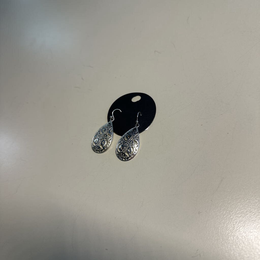 Sterling Silver Filigree Tear Drop Earrings