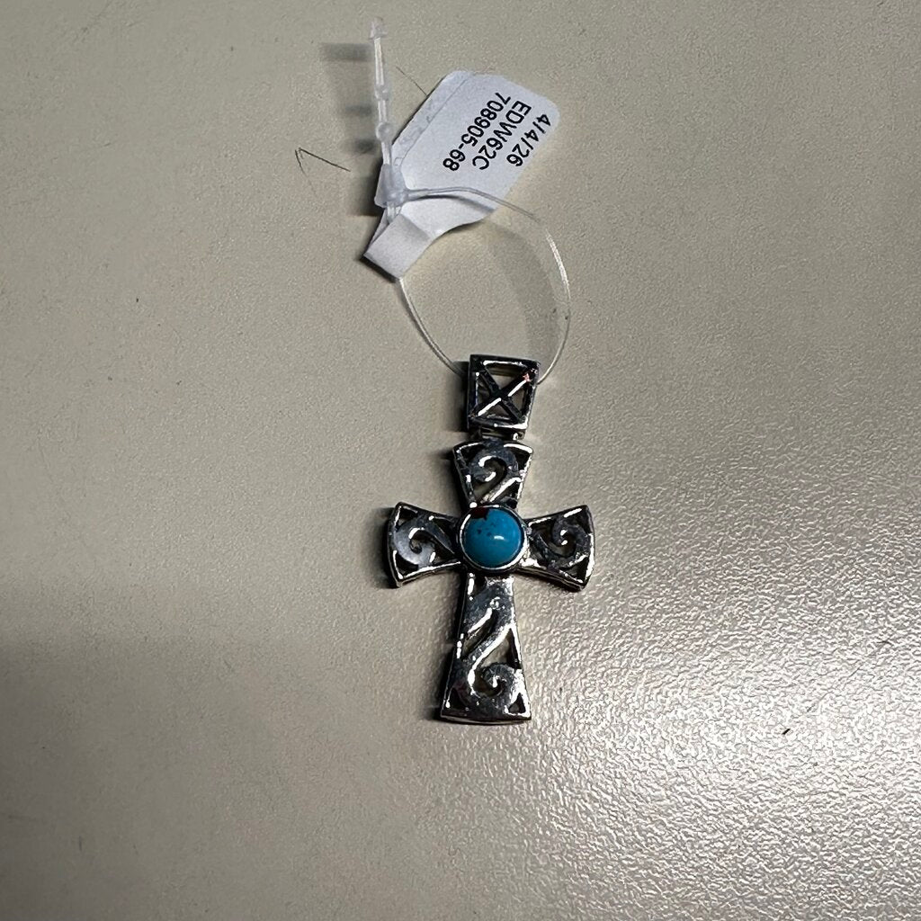 Sterling Silver/ Turquoise Cross Pendant