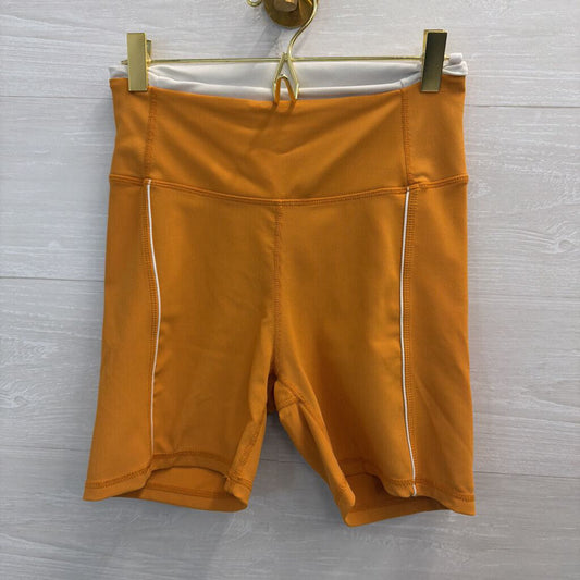 Wilo Yellow Ribbed Biker Shorts Medium