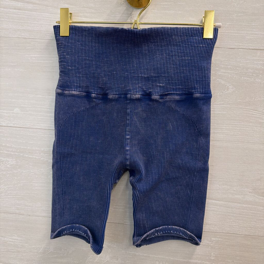FP Movement Blue Ribbed Biker Shorts Medium/ Large
