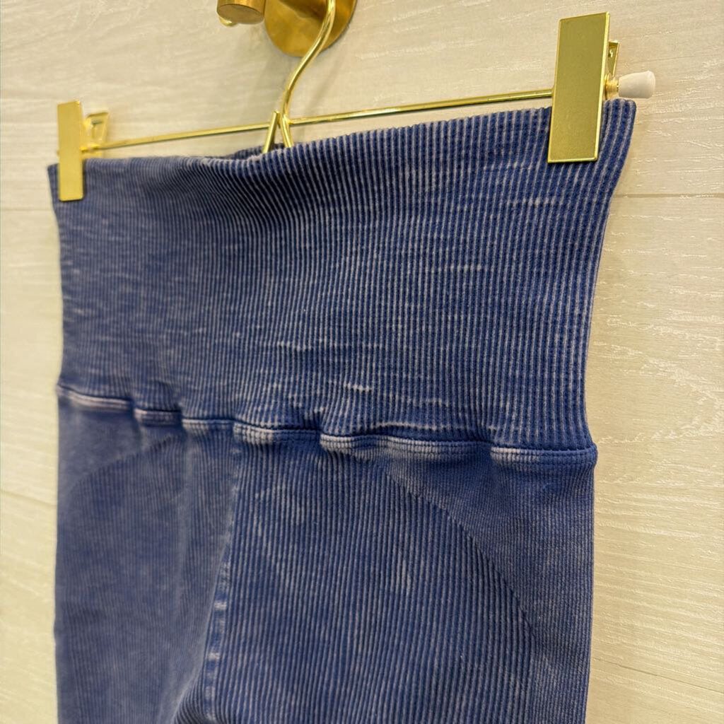 FP Movement Blue Ribbed Biker Shorts Medium/ Large
