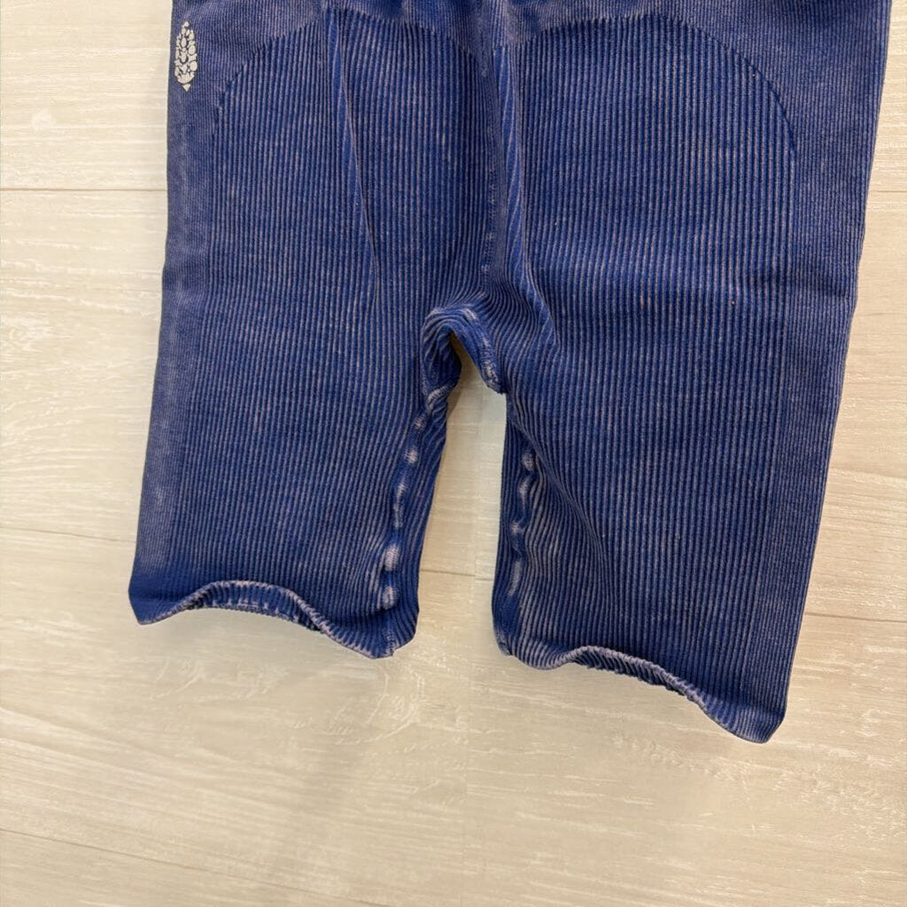 FP Movement Blue Ribbed Biker Shorts Medium/ Large