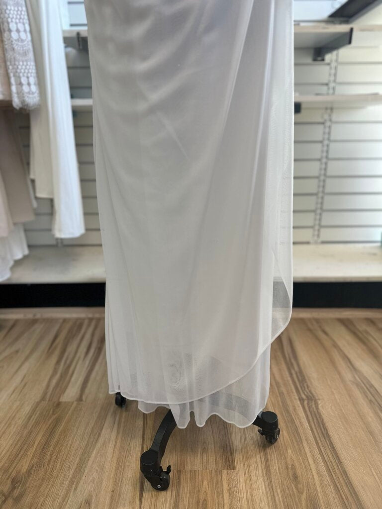 DB Studio Ivory Lace Strap Ruched Bridal Gown 4