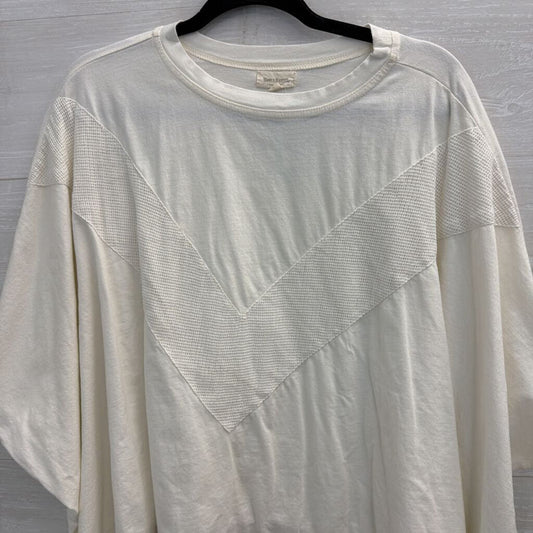 World Market Cream Boxy Cropped Slouchy Top One Size
