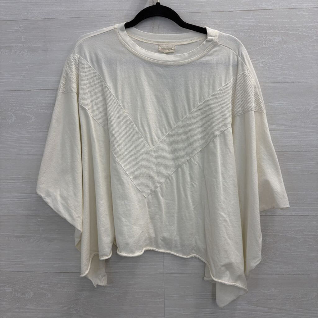 World Market Cream Boxy Cropped Slouchy Top One Size