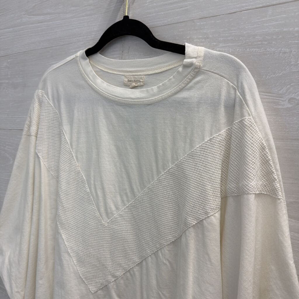 World Market Cream Boxy Cropped Slouchy Top One Size