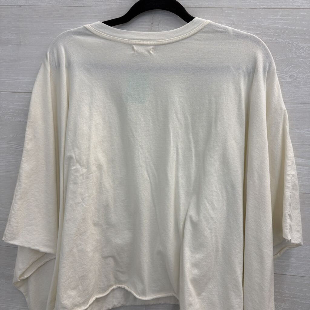 World Market Cream Boxy Cropped Slouchy Top One Size