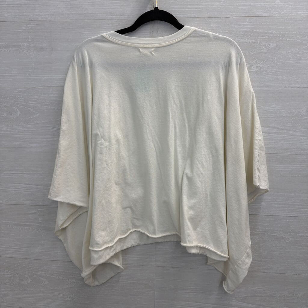 World Market Cream Boxy Cropped Slouchy Top One Size