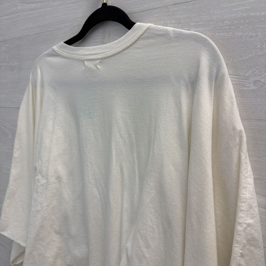 World Market Cream Boxy Cropped Slouchy Top One Size