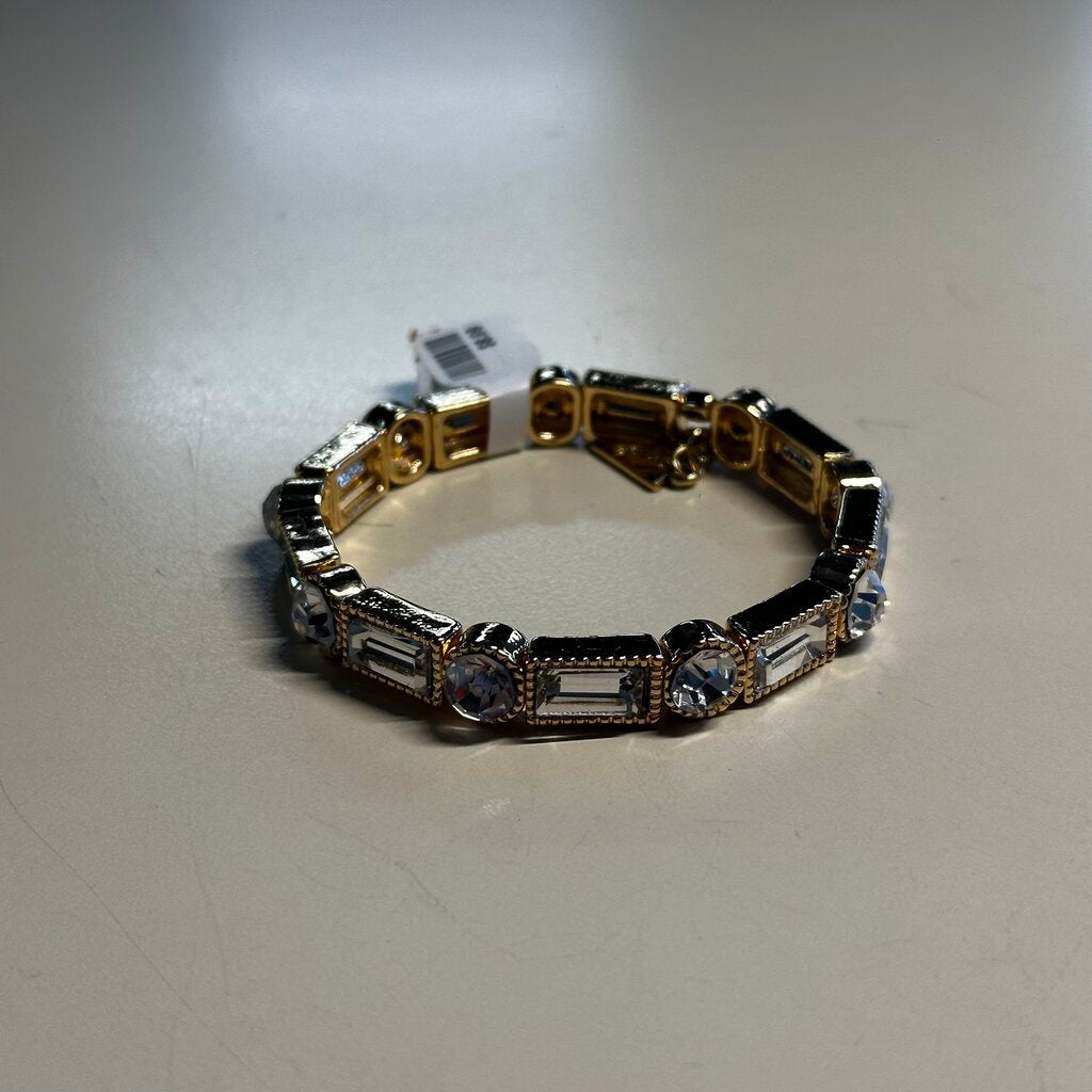 Gold/ Rhinestone Stretchy Bracelet