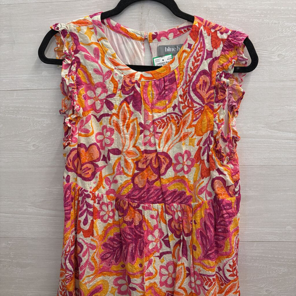 Blue B White/ Multi Print Dress Small