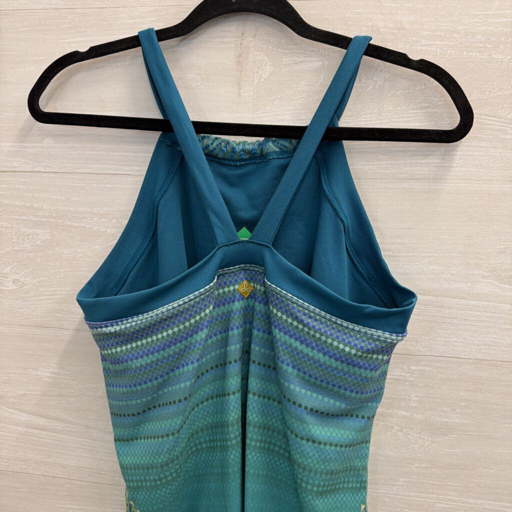 Prana Blue/ Green Print Top Large