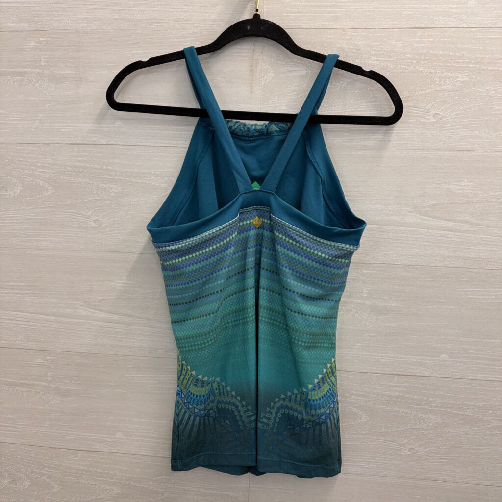 Prana Blue/ Green Print Top Large