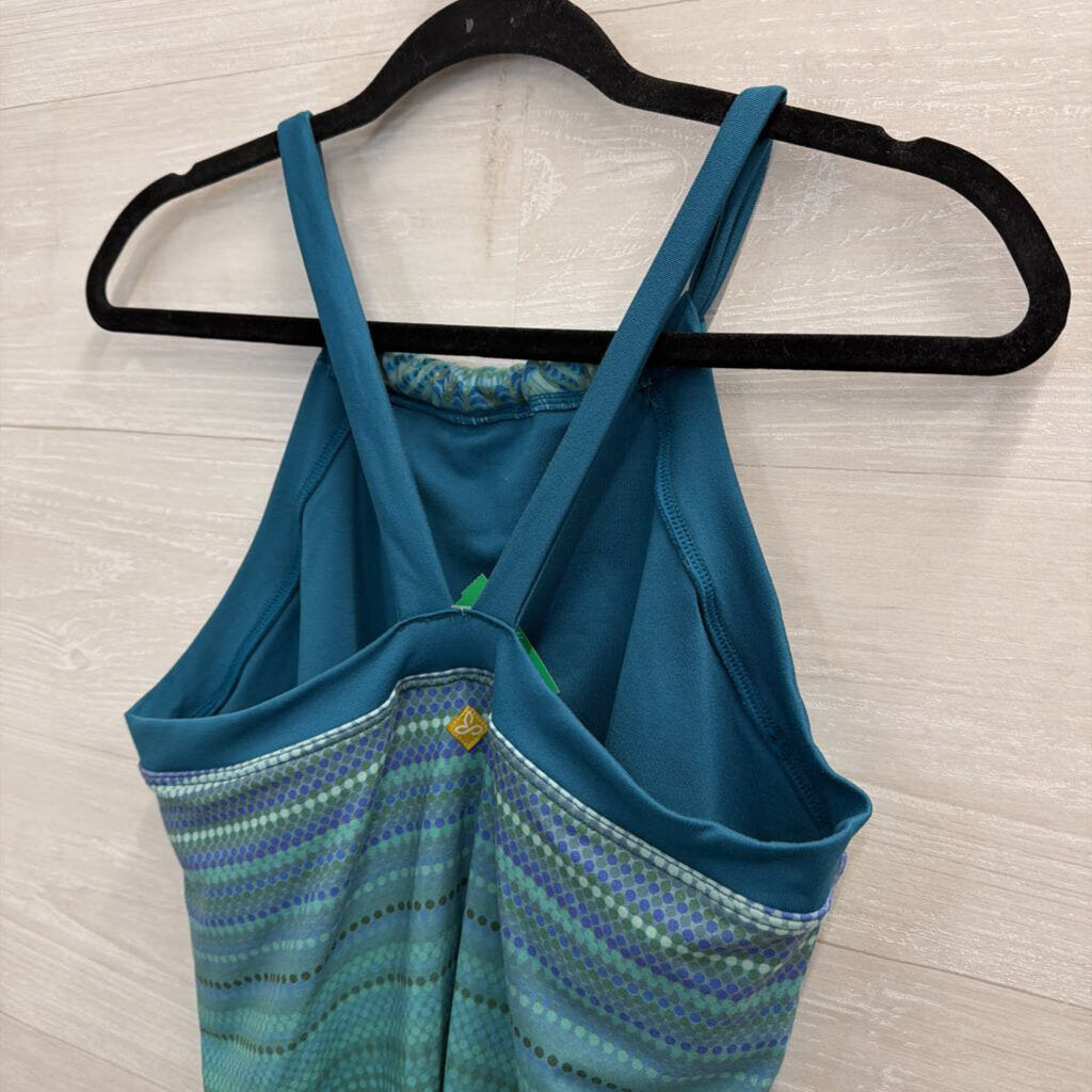 Prana Blue/ Green Print Top Large
