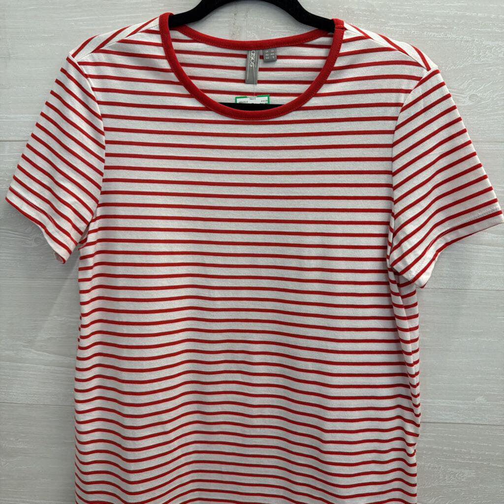 Asos White/ Red Striped Short Sleeve Top 8