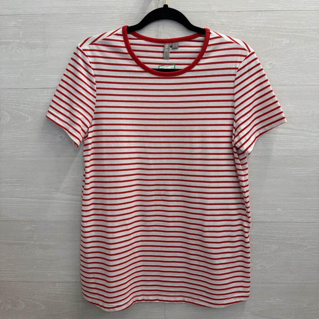 Asos White/ Red Striped Short Sleeve Top 8