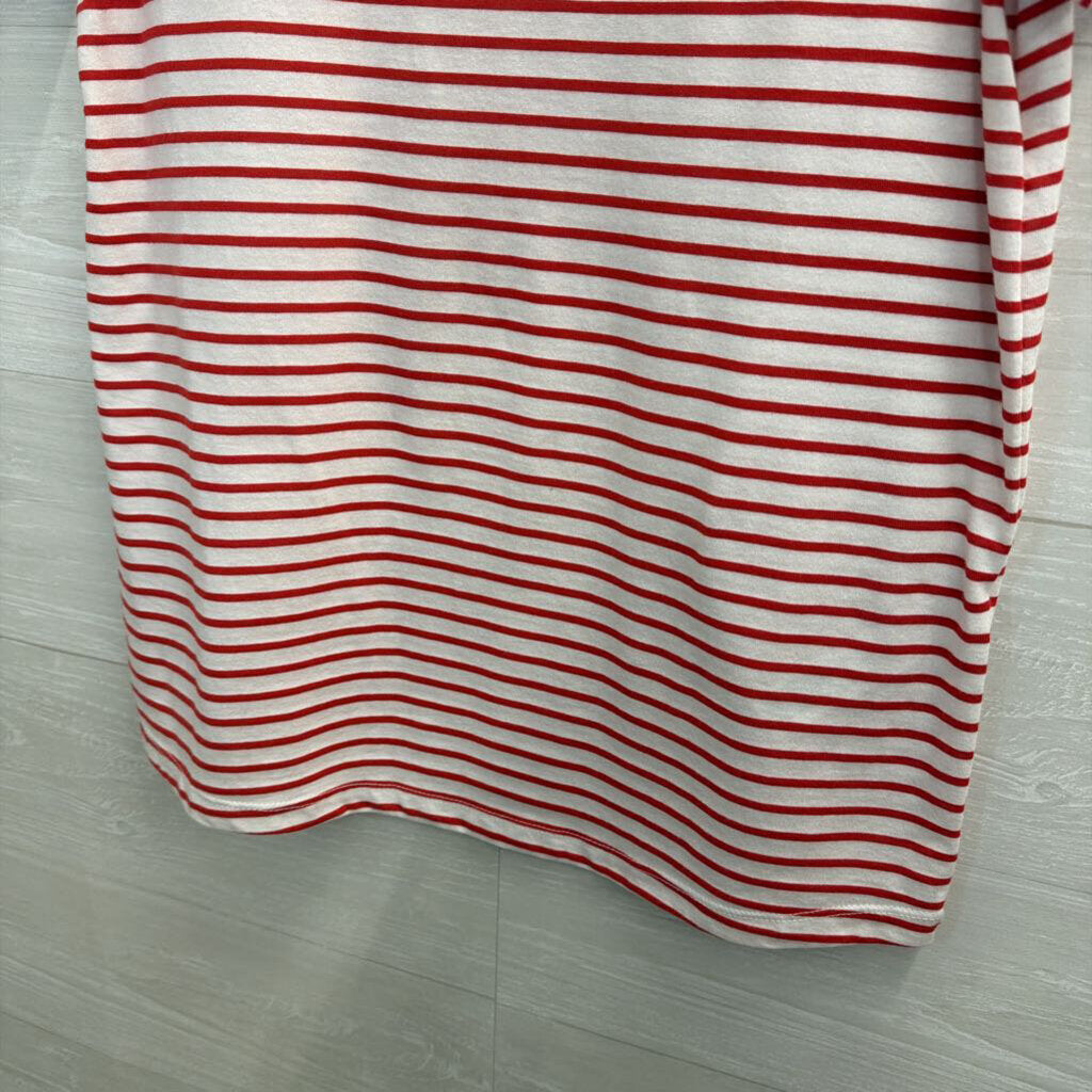 Asos White/ Red Striped Short Sleeve Top 8