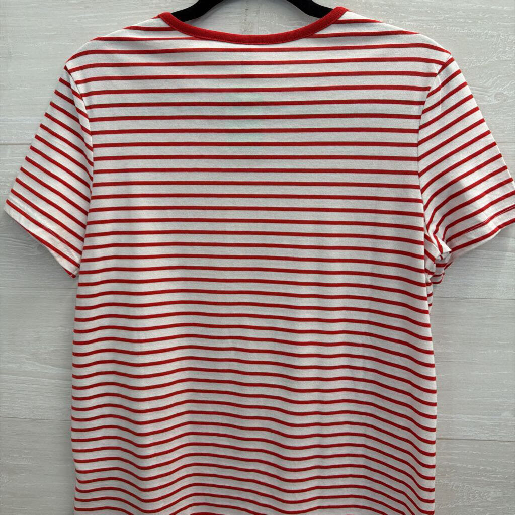 Asos White/ Red Striped Short Sleeve Top 8