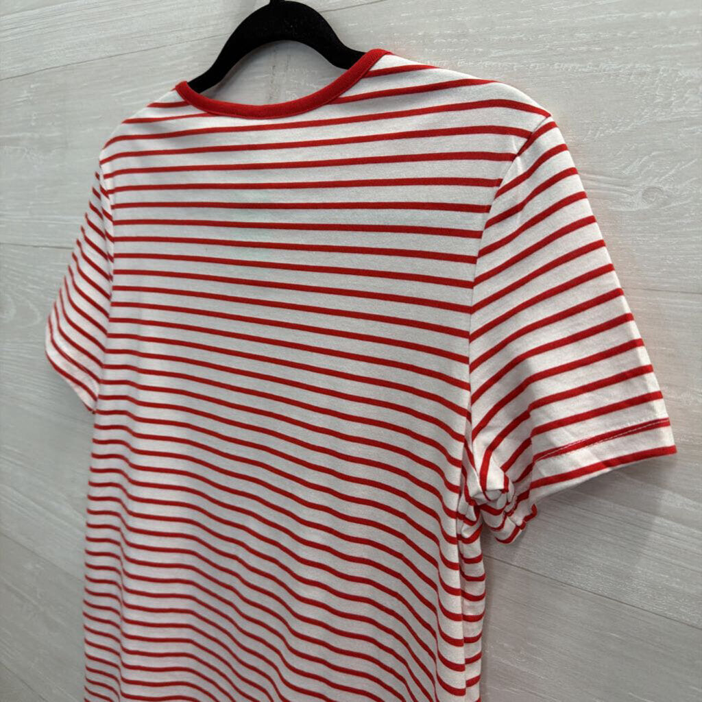 Asos White/ Red Striped Short Sleeve Top 8