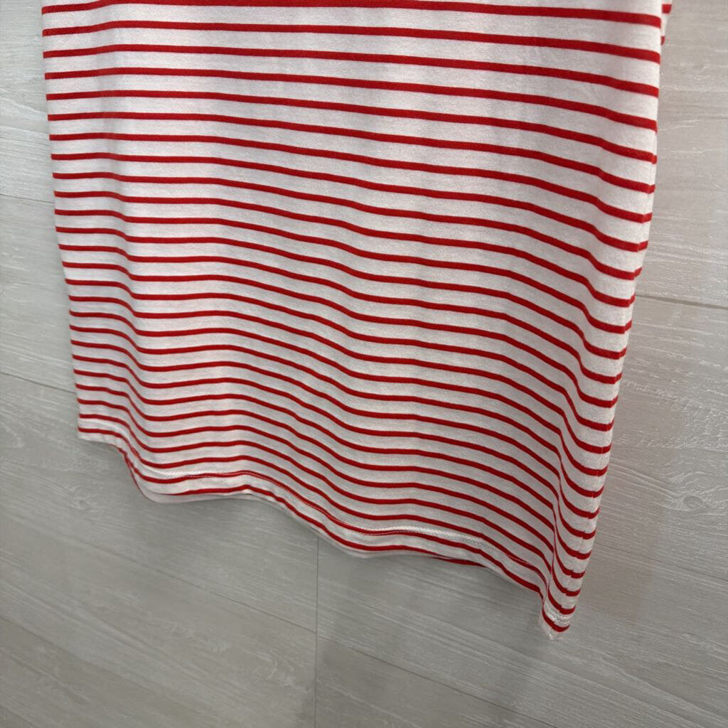Asos White/ Red Striped Short Sleeve Top 8