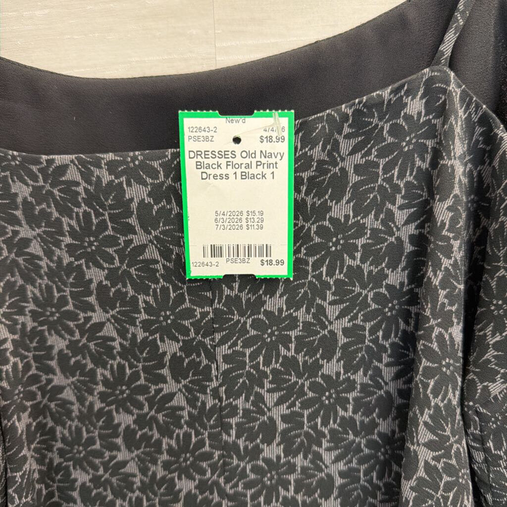 Black Floral Print Dress 1