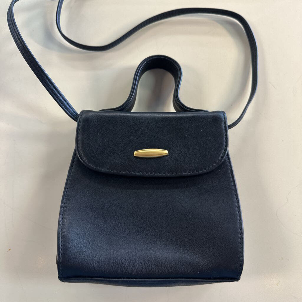 Leather Co. Small Black Leather Crossbody Purse
