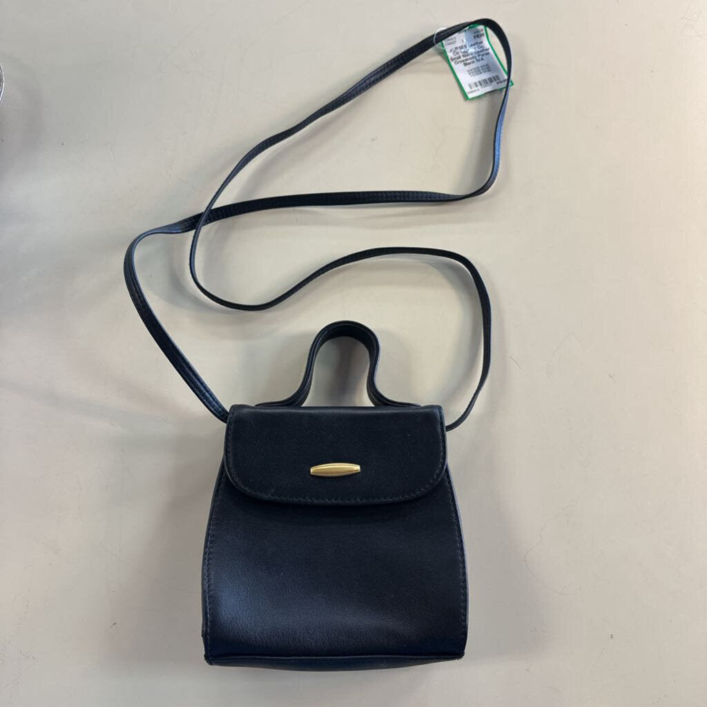 Leather Co. Small Black Leather Crossbody Purse