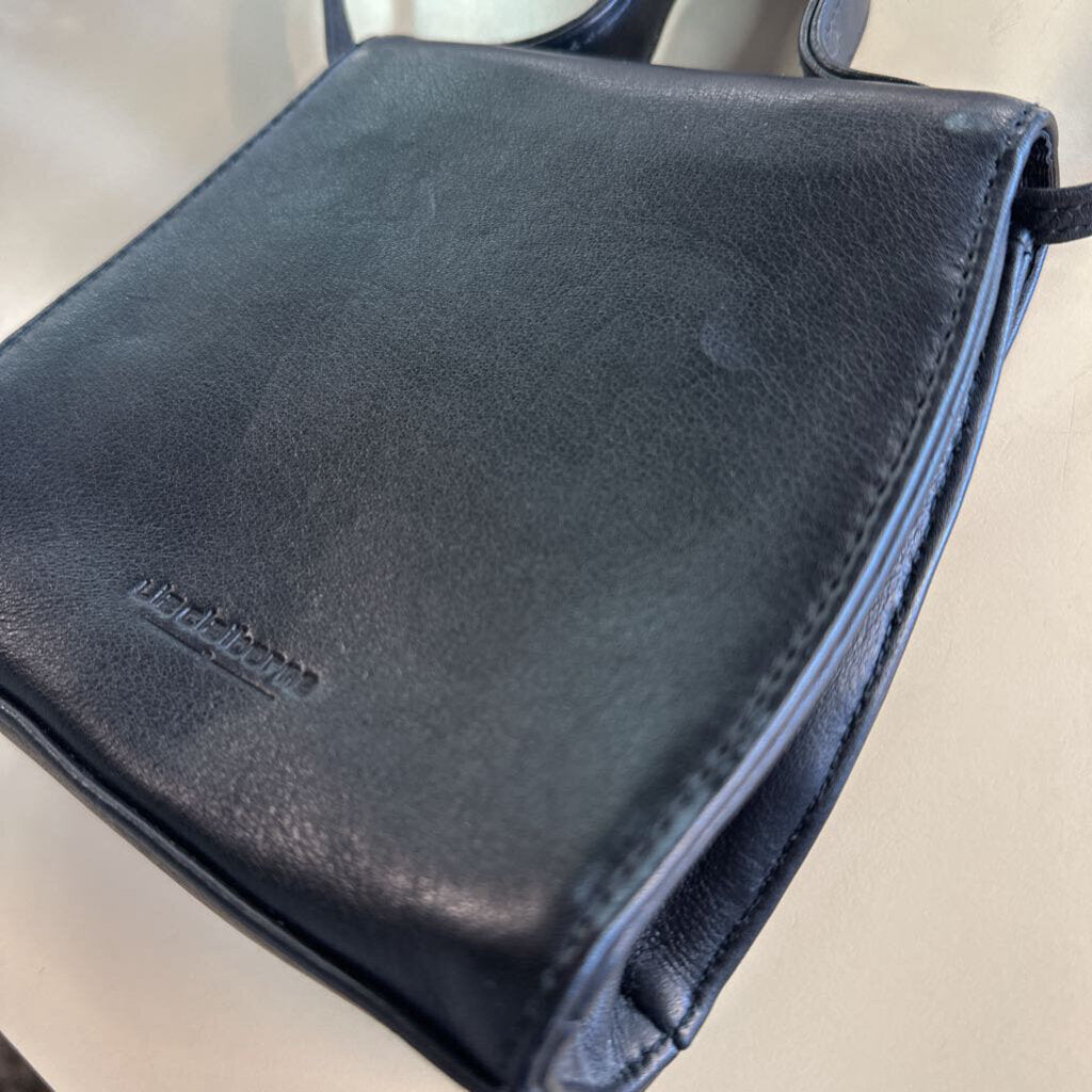 Leather Co. Small Black Leather Crossbody Purse