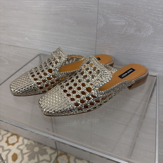 Nine West Metallic Shanie Woven Mules 7