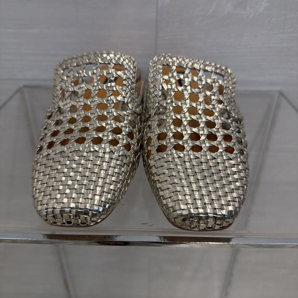 Nine West Metallic Shanie Woven Mules 7