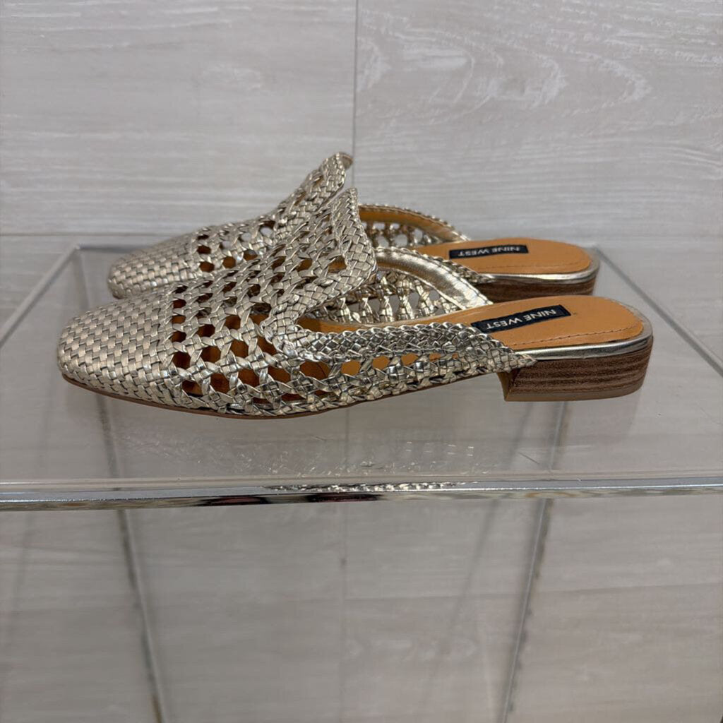 Nine West Metallic Shanie Woven Mules 7
