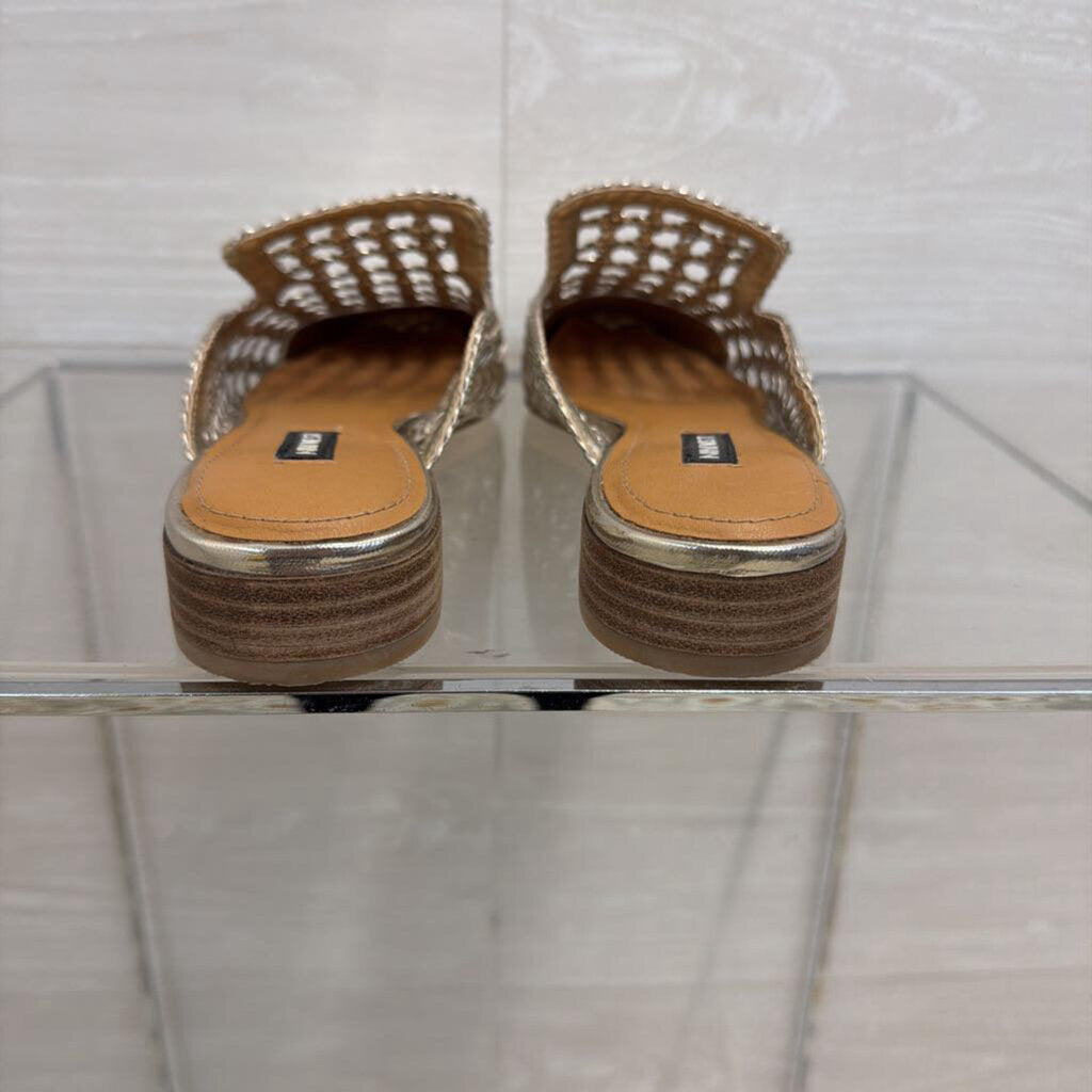 Nine West Metallic Shanie Woven Mules 7