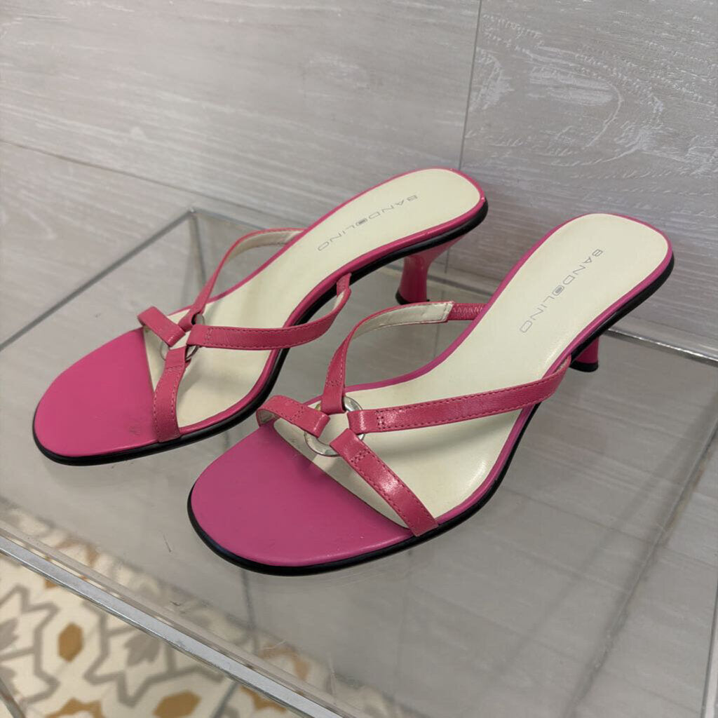 Bandolino Pink Strappy Sandal Heels 7