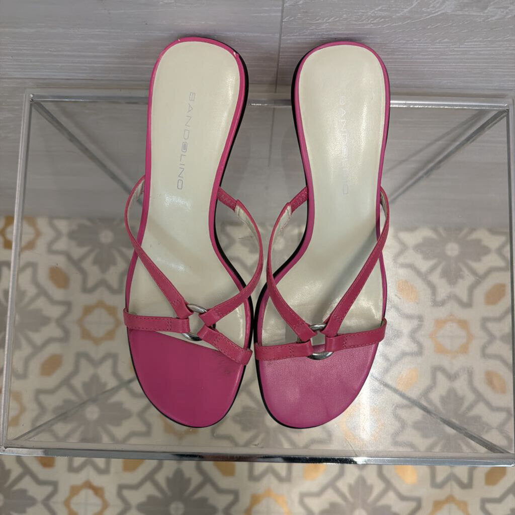 Bandolino Pink Strappy Sandal Heels 7