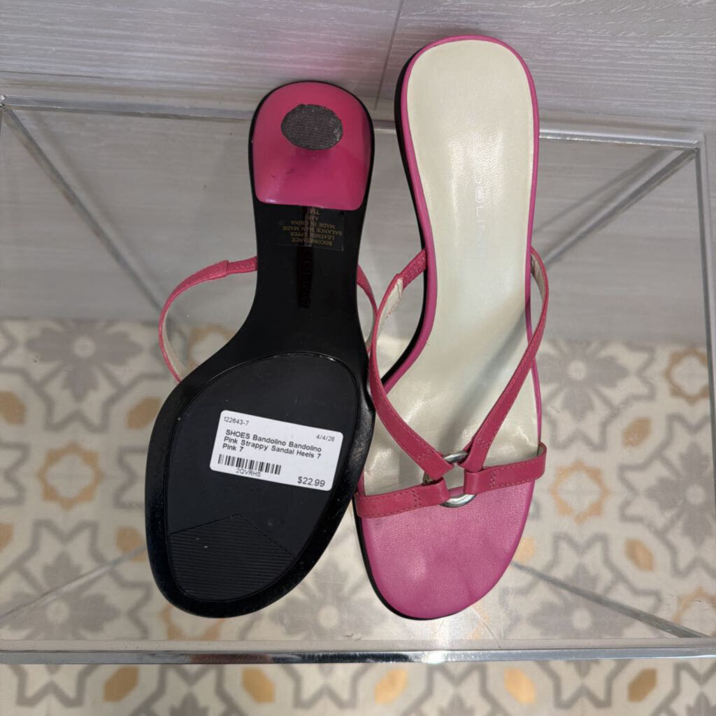 Bandolino Pink Strappy Sandal Heels 7