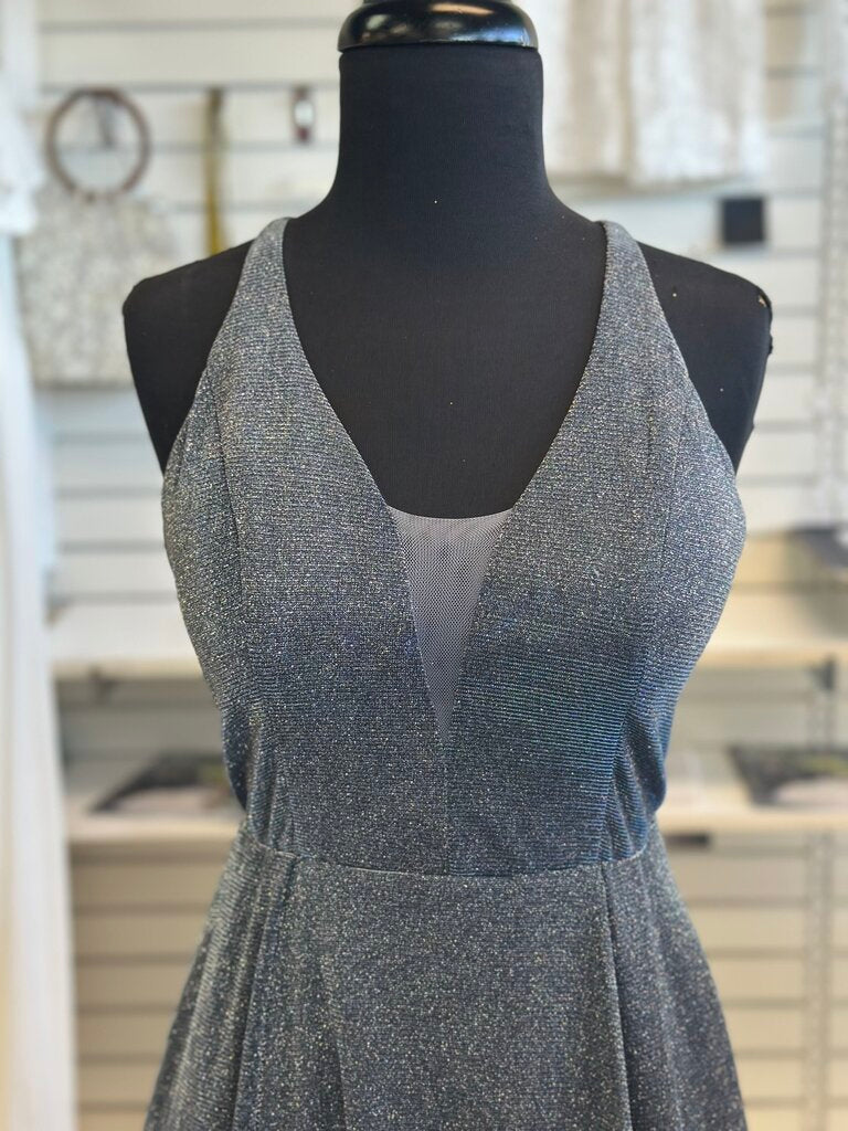 My Michelle Blue Shimmer A Line Long Formal Dress 5