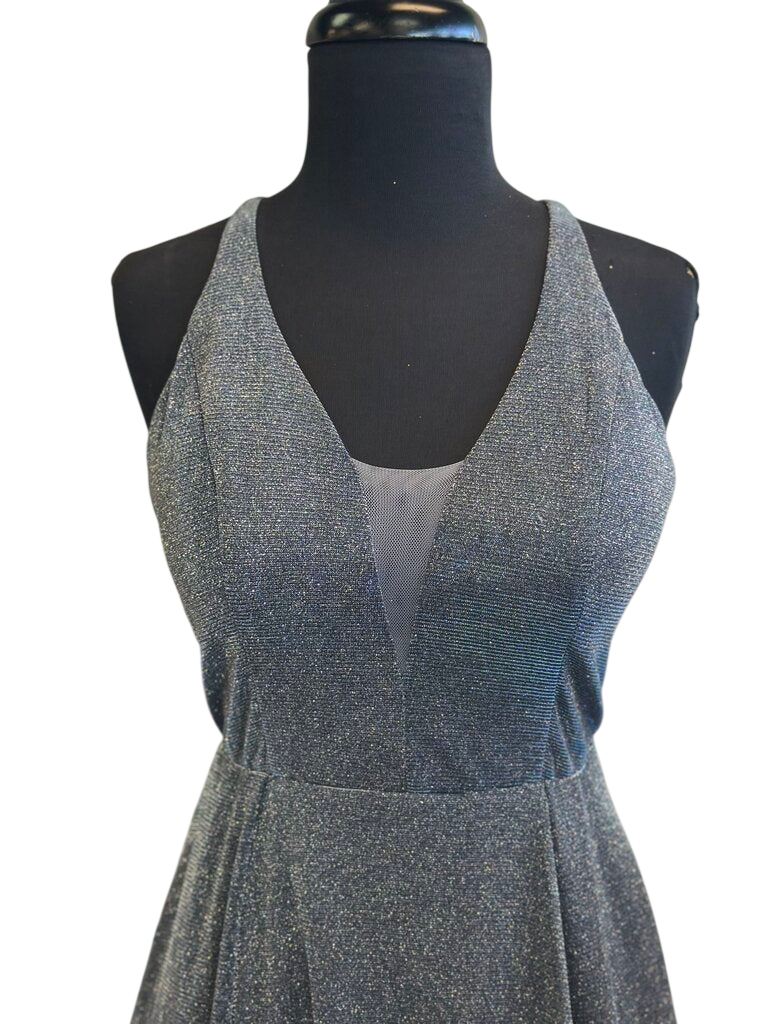 My Michelle Blue Shimmer A Line Long Formal Dress 5