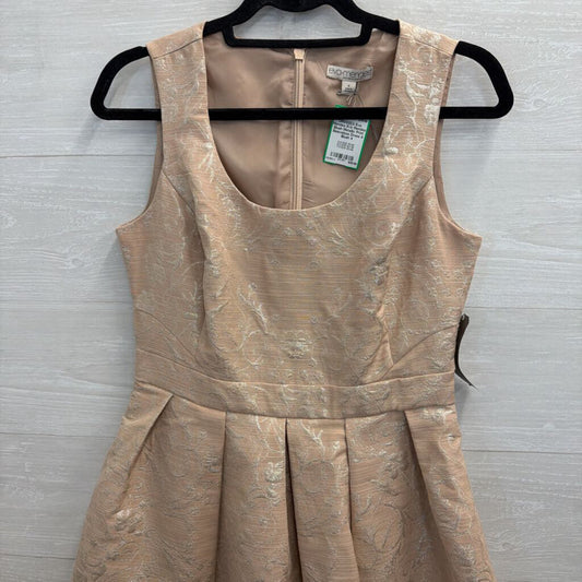 Eva Mendes Blush Metallic Print Sleeveless Dress 4
