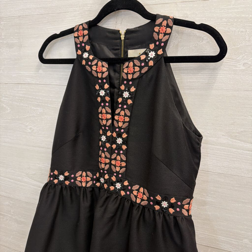 Kate Spade Black/ Multi Embroidered Mosaic Midi Dress 4
